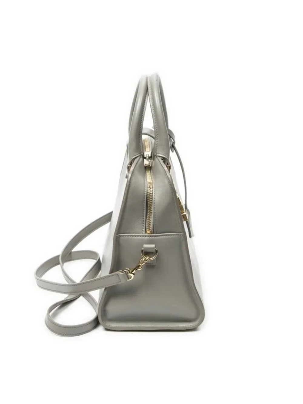 Saint Laurent Yves Small Monogram Cover Gray Calfskin Leather Messenger Bag - Picture 4 of 10